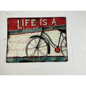 Vintage Life Is A Beautiful Ride Metal Sign